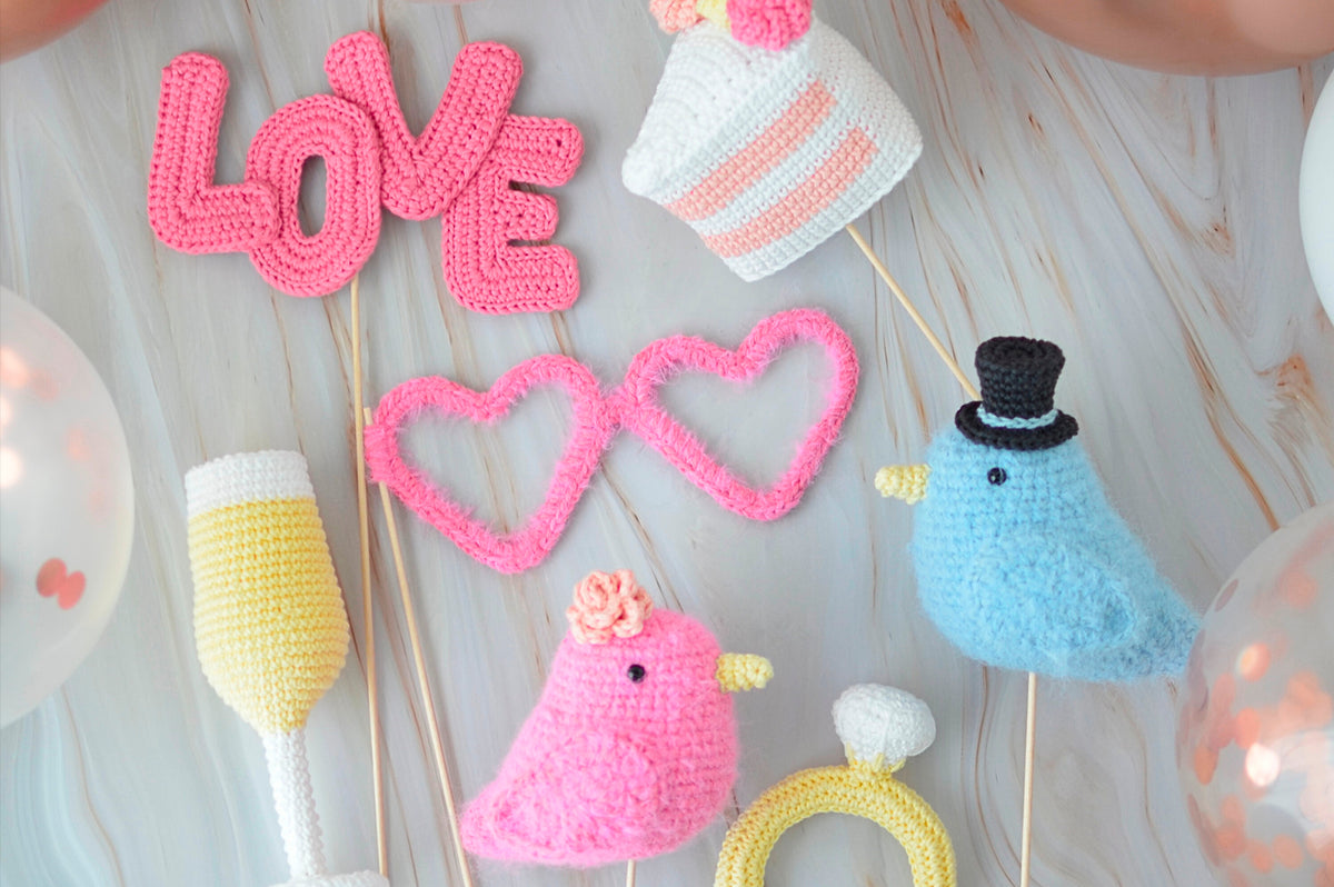 Crochet Photo Props for Weddings & Bachelorette Parties