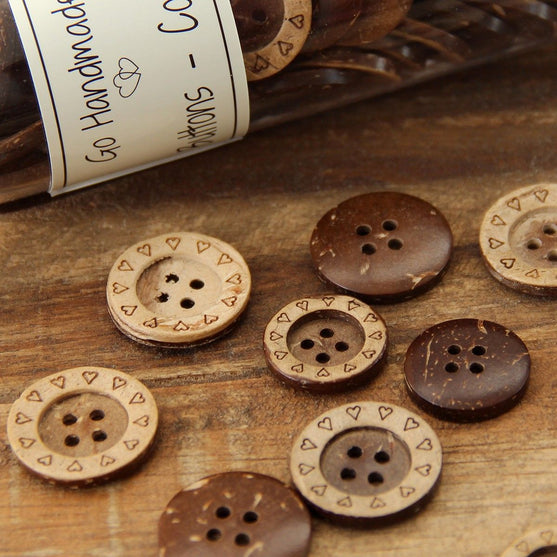 Boutons coco - Coeurs - Go Handmade
2