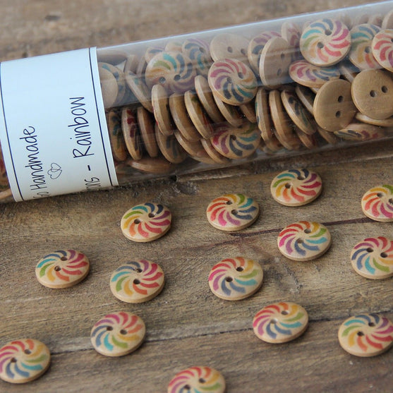 Boutons arc-en-ciel - 15 mm - Go Handmade
2