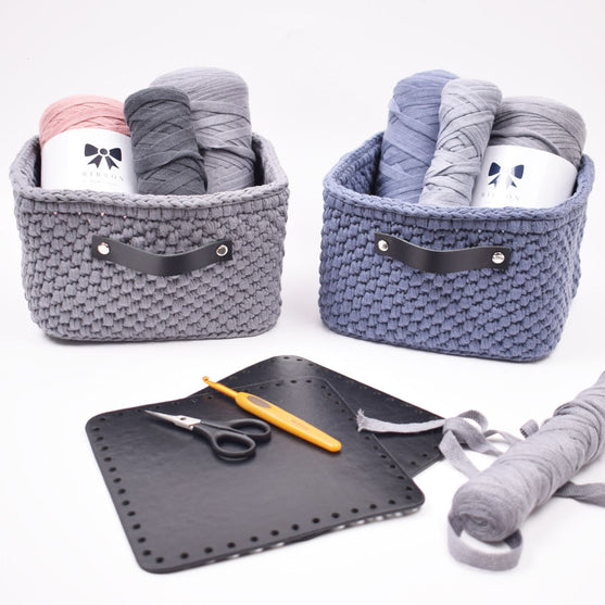 Panière avec base en cuir - Grand
1