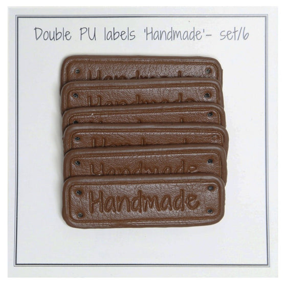 Étiquettes cuir en polyuréthane "Handmade" 5 x 1,5 cm - Go Handmade
2