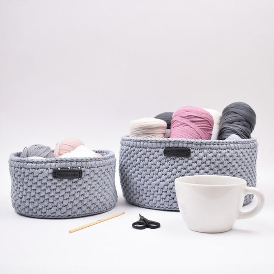 Panier Ribbon avec fond en cuir rond- classique
4