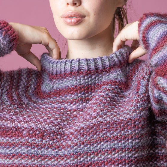 Anette - Print Moss Stitch Sweater
3