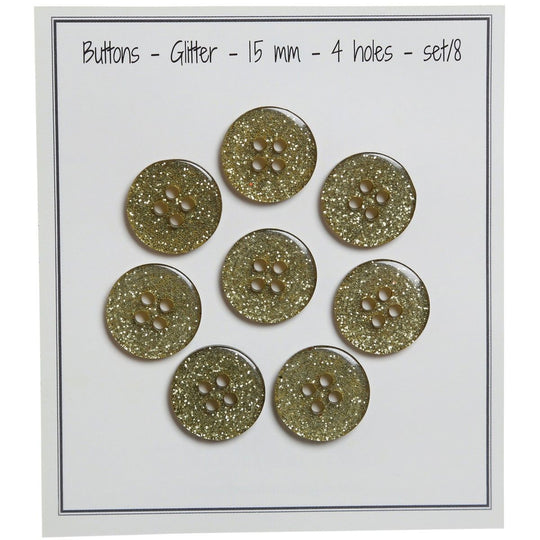 Glitzer Knöpfe - Grün - Verschiedene Größen - Go Handmade