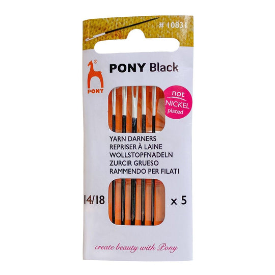 Wool Needles – Black & White - Size 14/18 - Pony