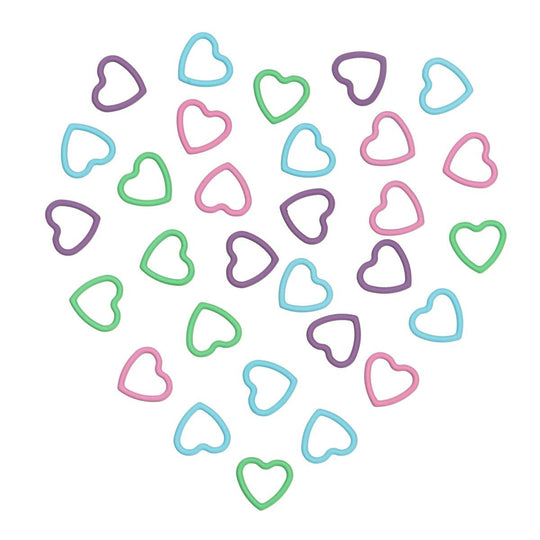 Metal stitch markers - Hearts - Hobbii