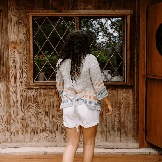 Fusing Cardigan - Open Cardi with Tie Belt
4