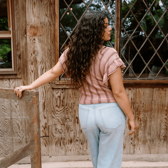 Dalle de Verre - Ruffle Sleeved Top
9