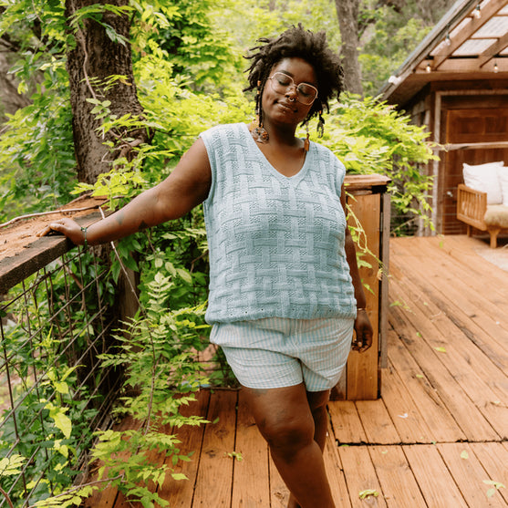 Calme Top - Sleeveless Basketweave Top
1
