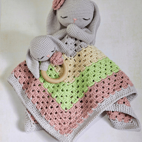 Retro Bunny Love - Rattle and Lovey
2