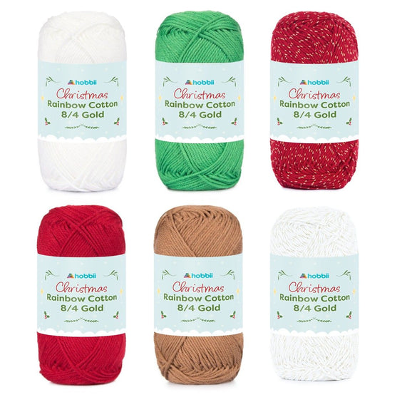 Rainbow Cotton 8/4 Christmas Gold Color Pack (Limited Edition) - Hobbii
1