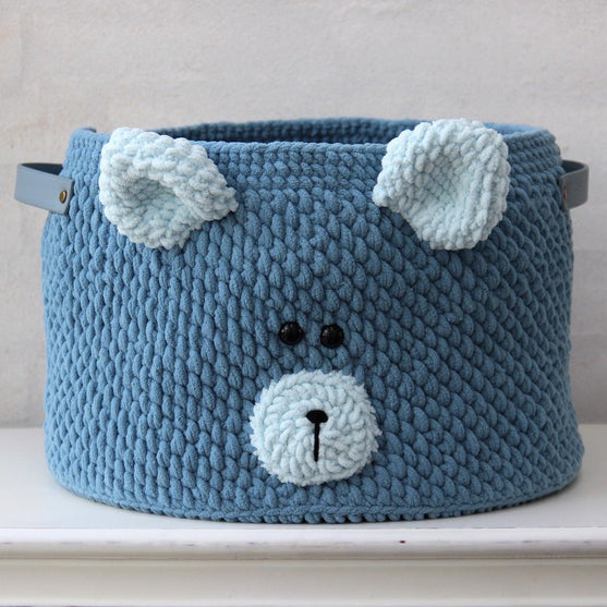 Teddy Basket Grand avec fond en cuir PU
2