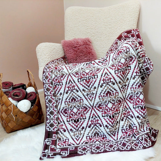 Aztecana - Couverture Crochet Mosaïque
2