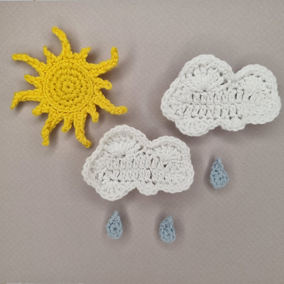 Clouds with rain drops - Applique
3