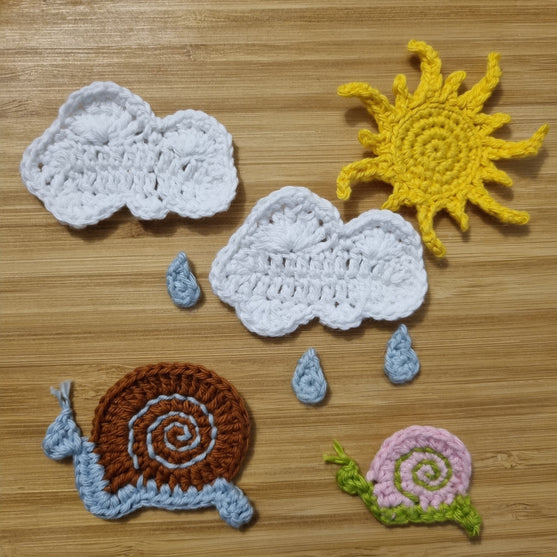 Clouds with rain drops - Applique
4