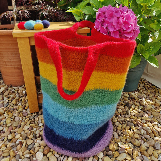 Rainbow Stripes - Felted Bag
3