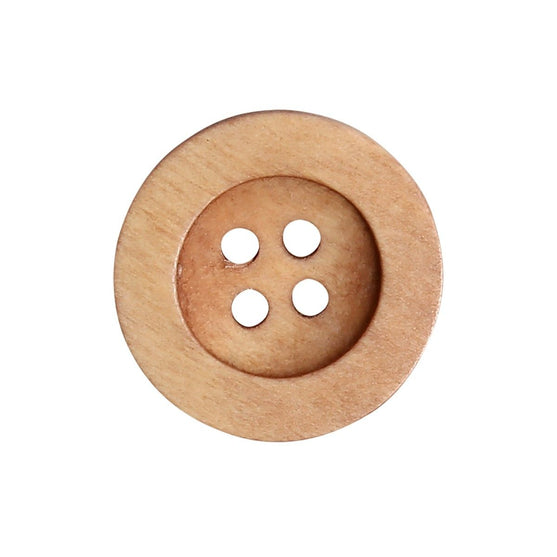 Boutons en bois - Round Groove - Clairs - Go Handmade
2