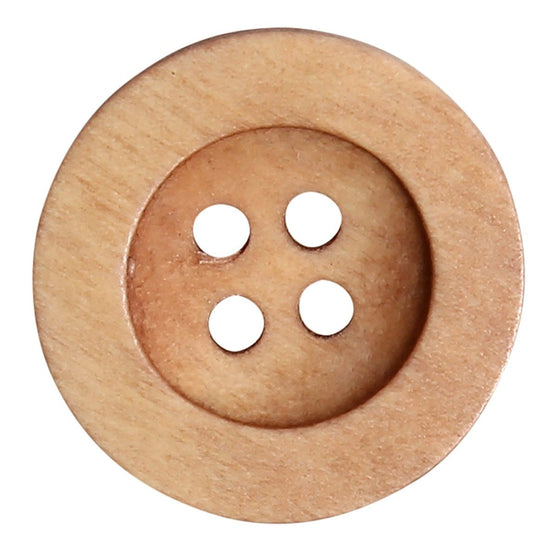Boutons en bois - Round Groove - Clairs - Go Handmade
4