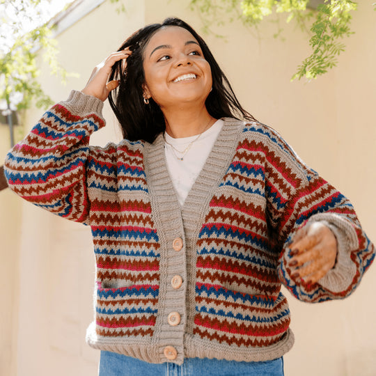 Ottolie - Chevron-Cardigan mit Taschen