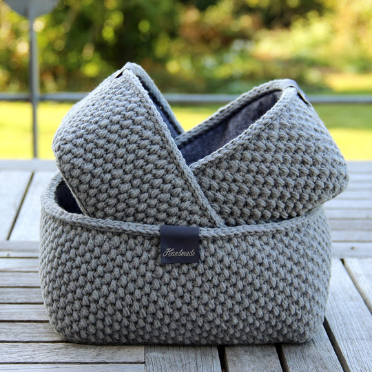 Moss Stitch Basket - Square
