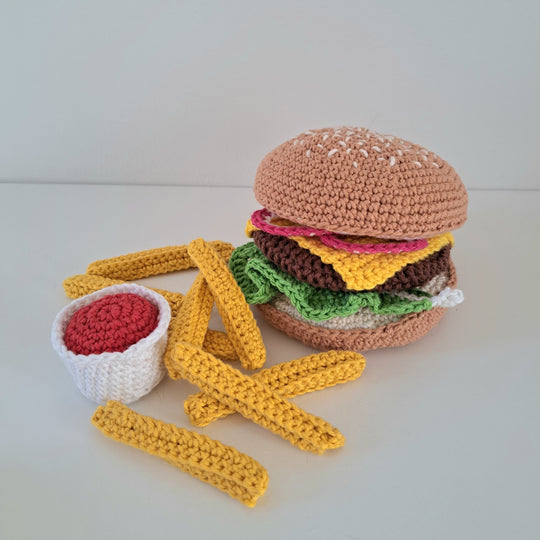 Hamburger and french fries