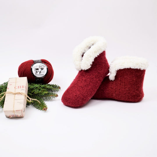 Felted Christmas Slippers - Crocheted