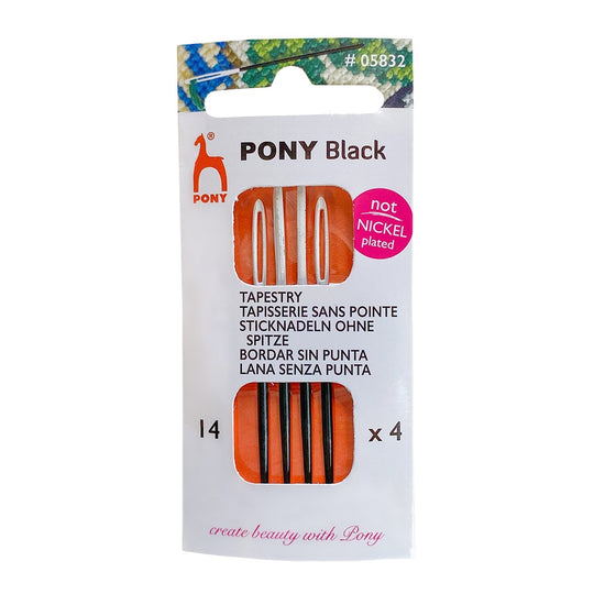 Stopnaalden Zonder Punt - Zwart & Wit - Maat 14 - Pony