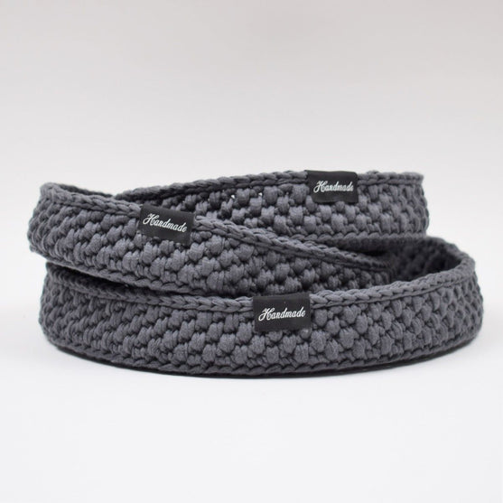 Corbeille décorative avec fond en cuir rond
2