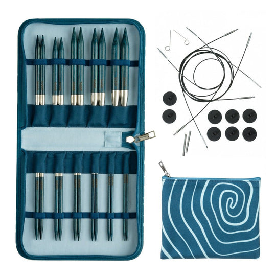 Betula austauschbares Rundstricknadel-Set Deluxe – Cerulean - Hobbii