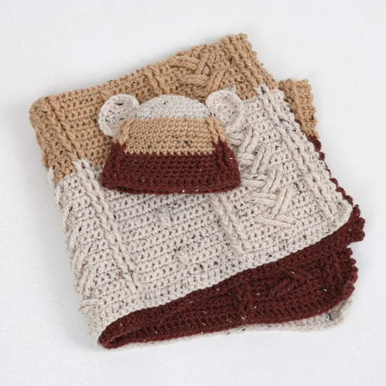 Happy Bear - Baby Blanket and Beanie
1