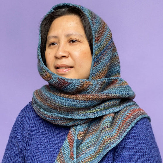 Jasmin - Châle au crochet tunisien
7