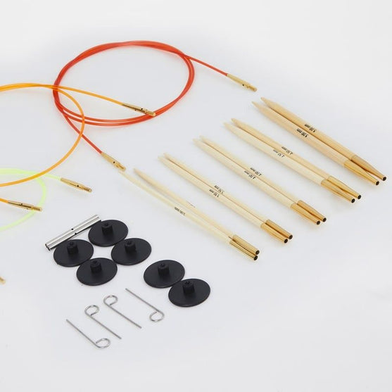 Set aiguilles circulaires interchangeables Bamboo - Débutant - KnitPro
4