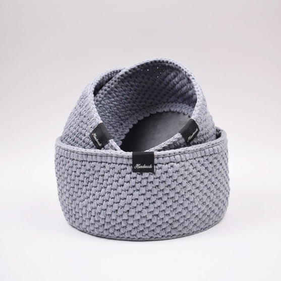 Panier Ribbon avec fond en cuir rond- classique
5