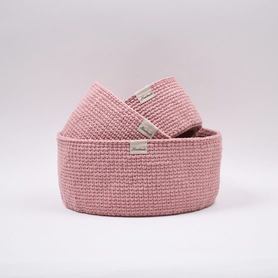 Panier Ribbon avec base en cuir ronde – maille jersey
3