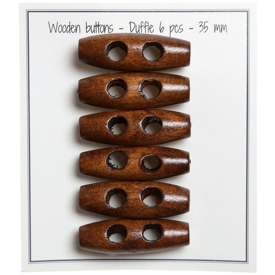 

Oblong Wooden Buttons - 35 mm (1.4 inches) - Go Handmade
1