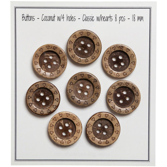 Boutons coco - Coeurs - Go Handmade