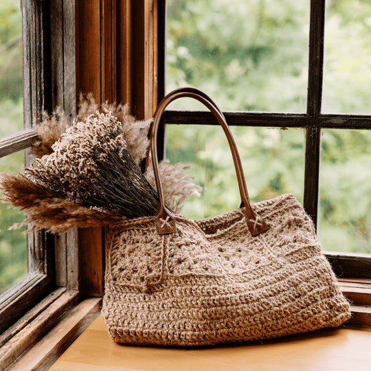 Rose Window - Jute Tote Bag