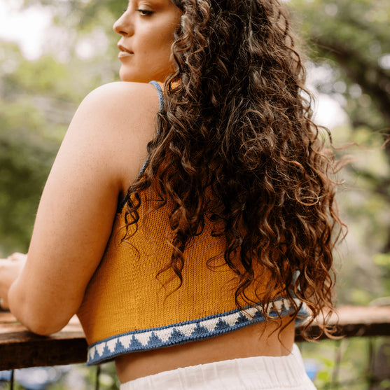 

Bevelled Tank - Sleeveless Intarsia Top
2