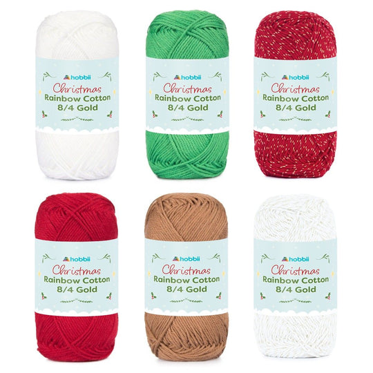 Rainbow Cotton 8/4 Christmas Gold Color Pack (Edition Limitée) - Hobbii