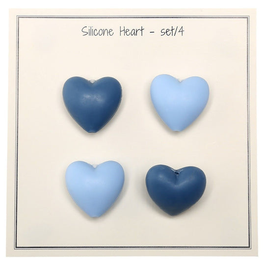 Perles en silicone - Coeur - 4 pièces - Go Handmade