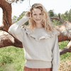 

Top-down sweater with flounce
1