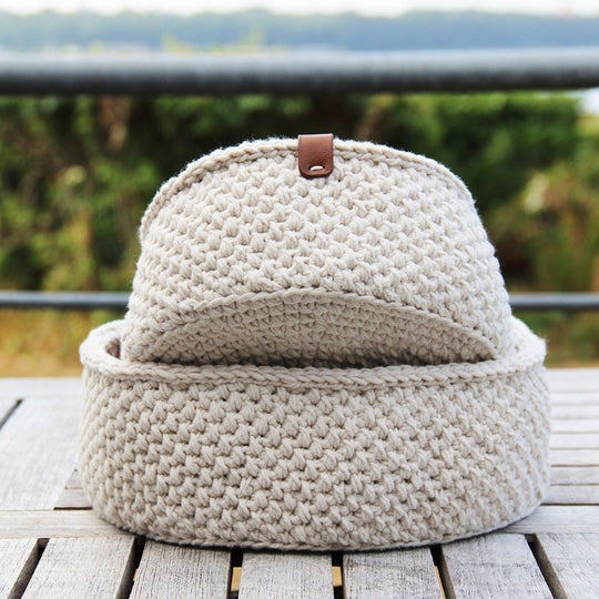 Moss Stitch Panier - Rond