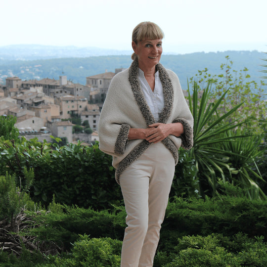 Tricoté Veste châle