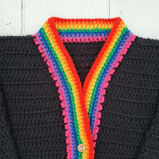 

Rainbow Contrast - Children’s Cardigan
4
