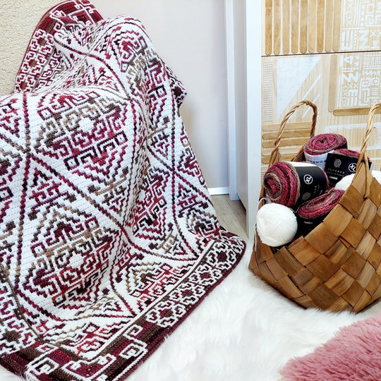 Aztecana - Couverture Crochet Mosaïque