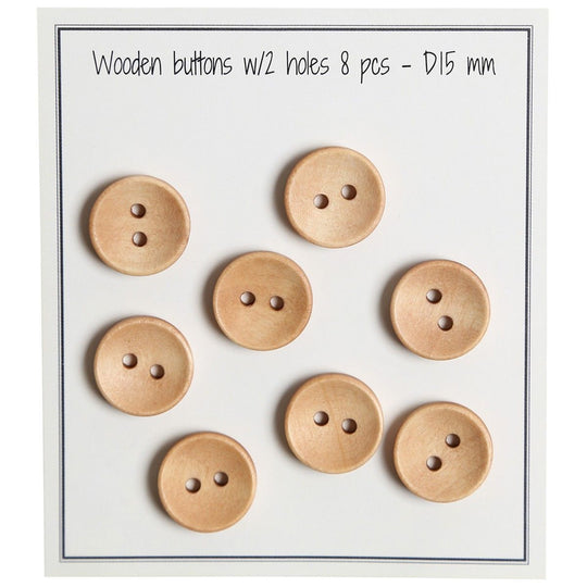 Boutons en bois profonds, Clairs - Go Handmade