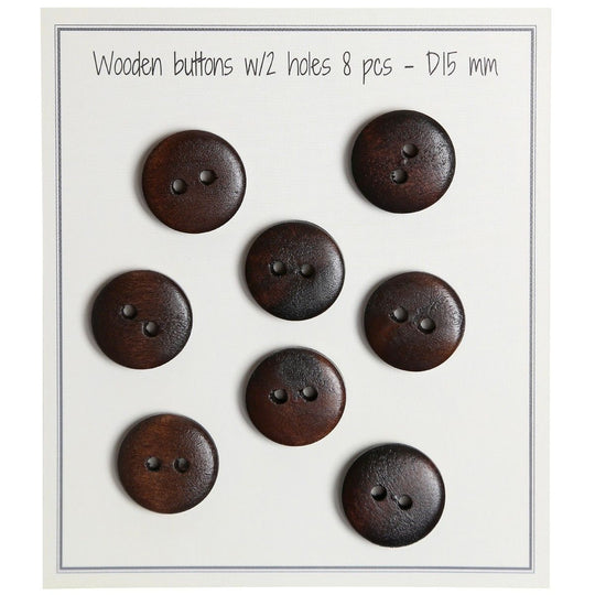 Wooden Buttons UFO - Dark - 8 pcs. - Go Handmade