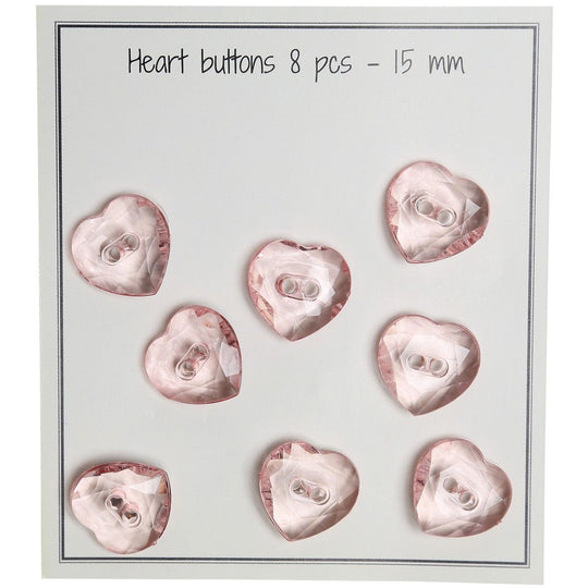 Heart Buttons - 8 pcs. - Go Handmade