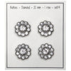 

Bling Buttons - Large Stones - Silver - 4 pcs. - Go Handmade
3