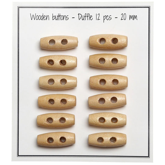 Oblong Wooden Buttons Mini - 20 mm - Go Handmade